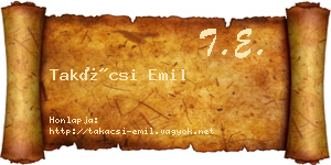 Takácsi Emil névjegykártya
